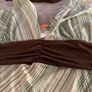 Brown & green halter top